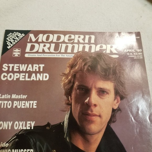 April 1990 Modern Drummer Mag Stewart Copeland Tito Puente,Roxanne music - Picture 3 of 8